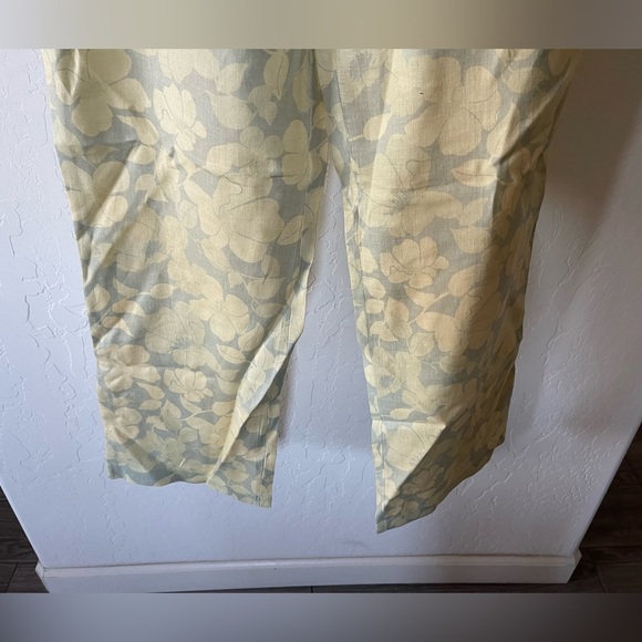 Sigrid Olsen|So be it, Tan Floral Linen Wide leg pants, lagenlook style••• - Picture 5 of 16